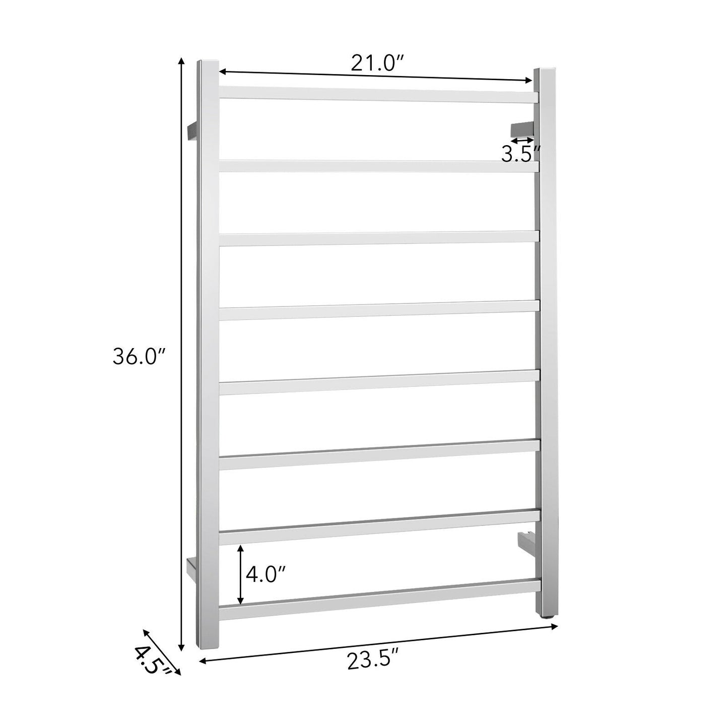 145W Wall Mounted Electric Towel Warmer Rack with 8 Bars