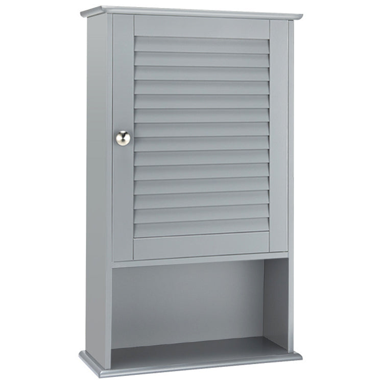 Modern Wall-Mounted Bathroom Storage Cabinet with Louver Door