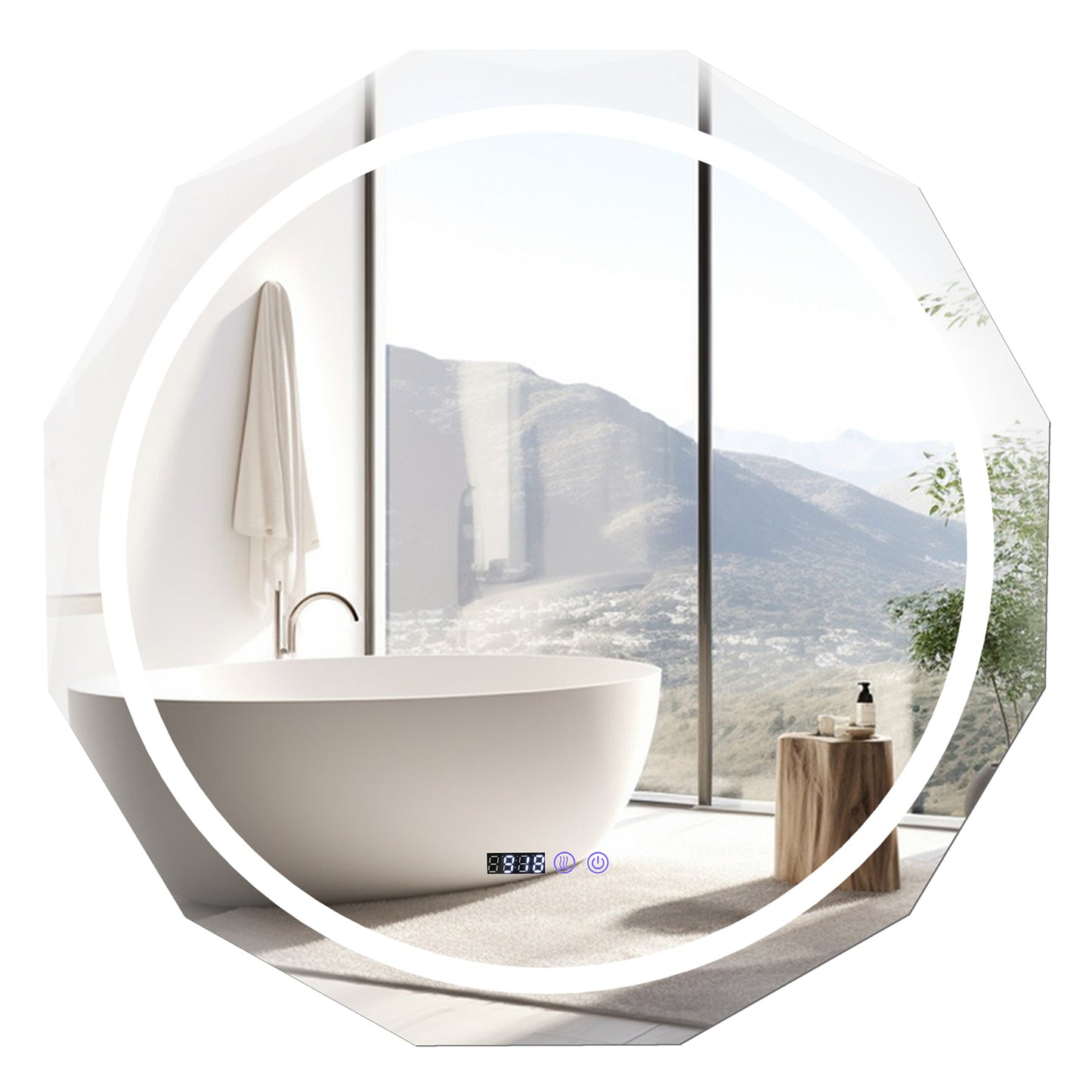 LED Wall Mirror with Anti-Fog & 3 Color Temperature Settings