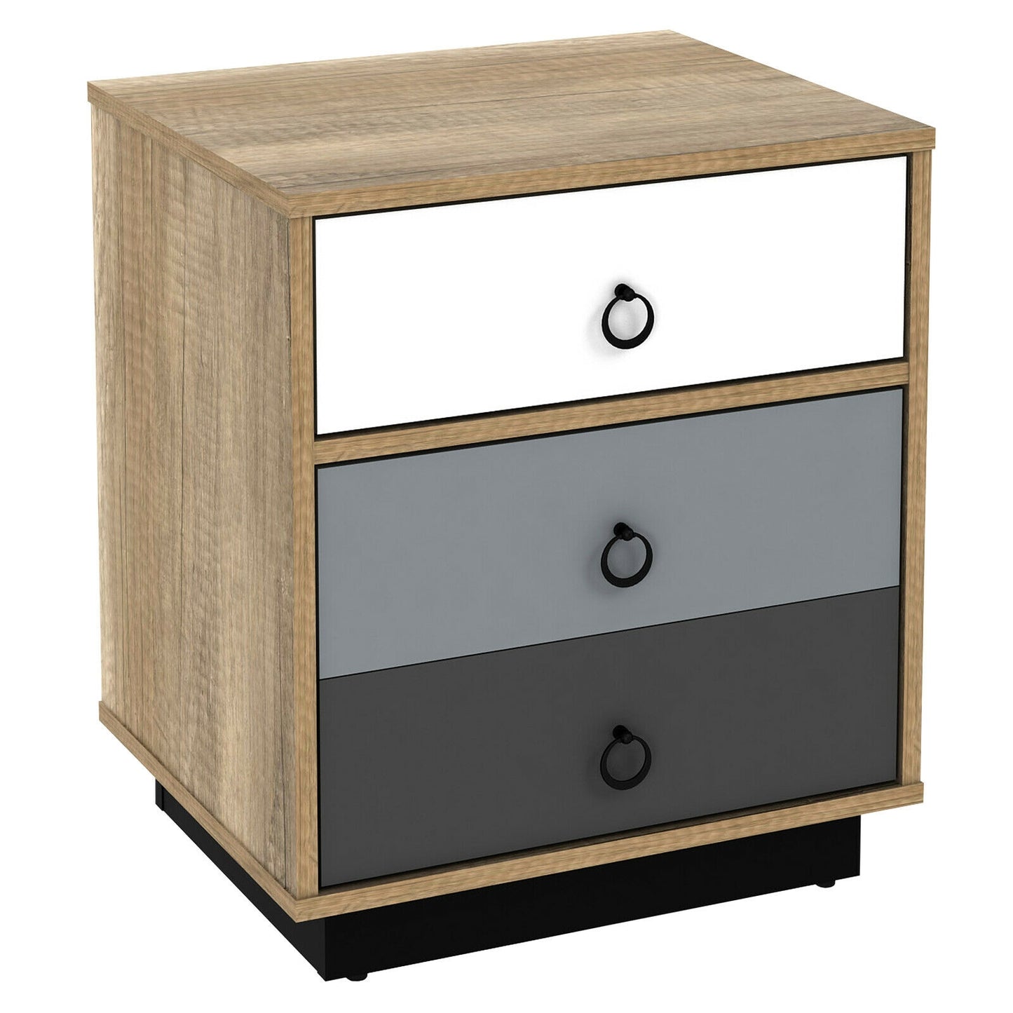 Wooden Nightstand with Drawer and Storage Cabinet Modern Sofa Side Table