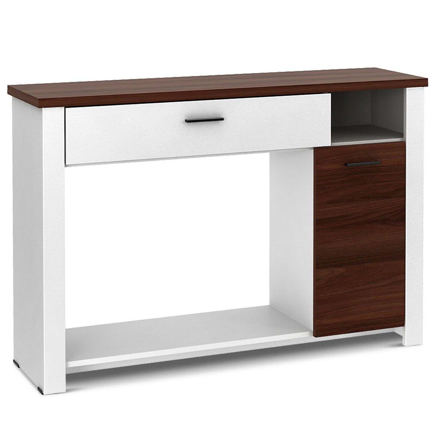 Wood Console Table with Drawer Cabinet and Bottom Shelf for Entryway or Living Room