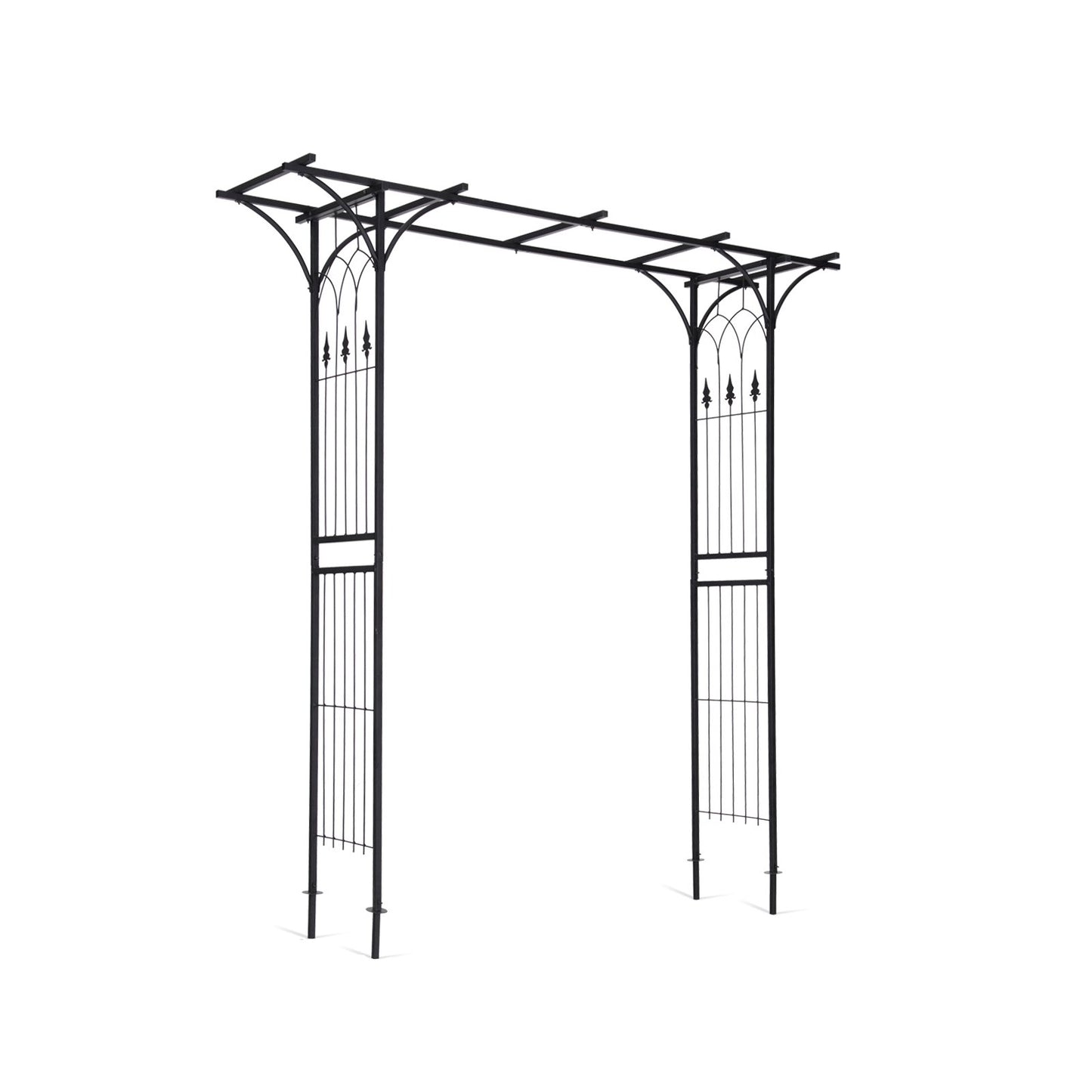 Durable 81 Inch Metal Garden Arch for Climbing Plants and Vines