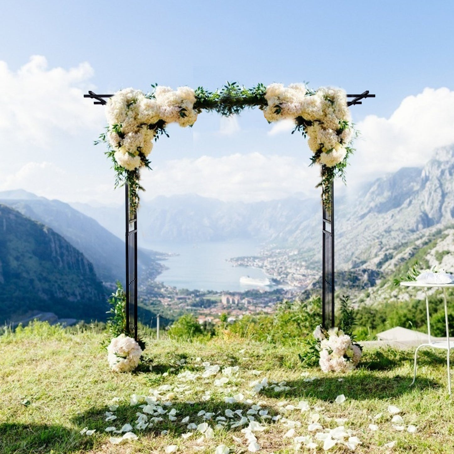 Durable 81 Inch Metal Garden Arch for Climbing Plants and Vines