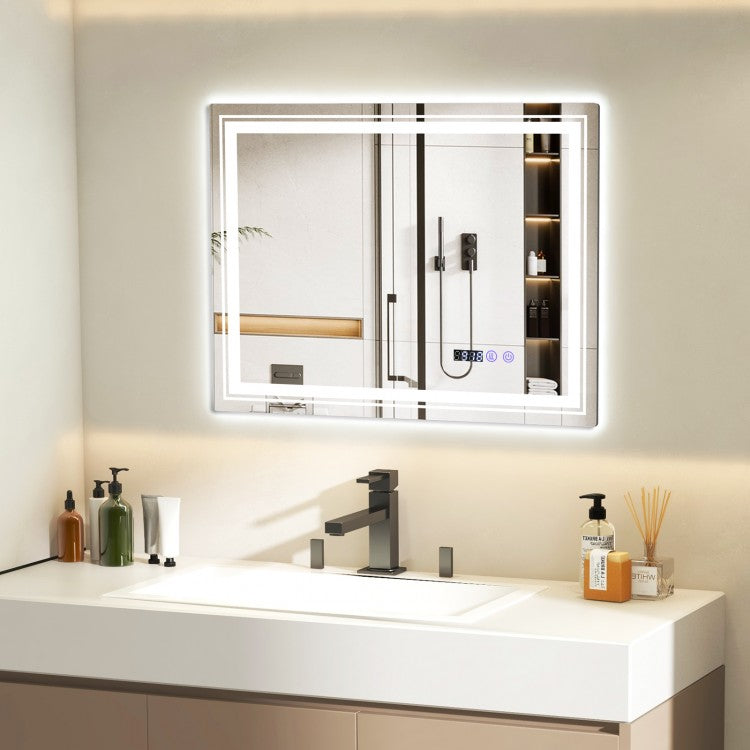 Smart LED Bathroom Mirror with Anti-Fog, Memory Function, and Adjustable Lighting