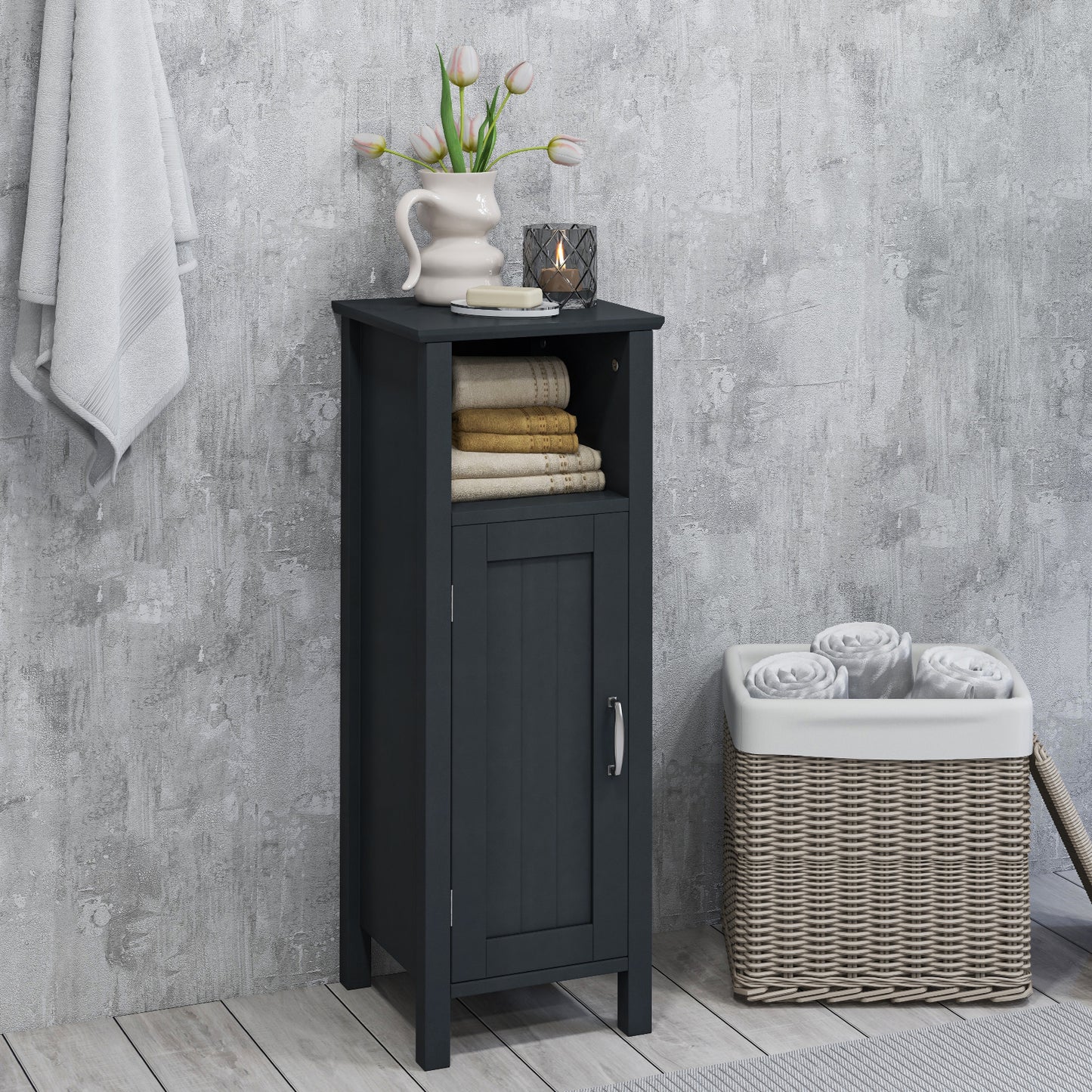 2-Tier Bathroom Storage Cabinet with Adjustable Shelves