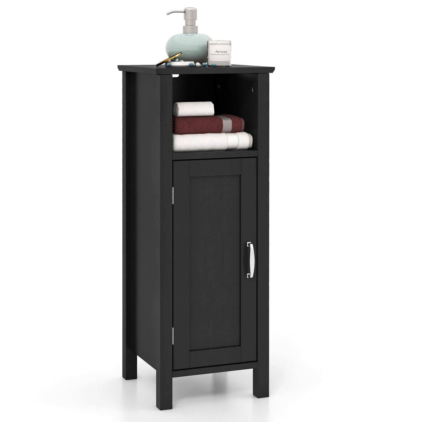 2-Tier Bathroom Storage Cabinet with Adjustable Shelves