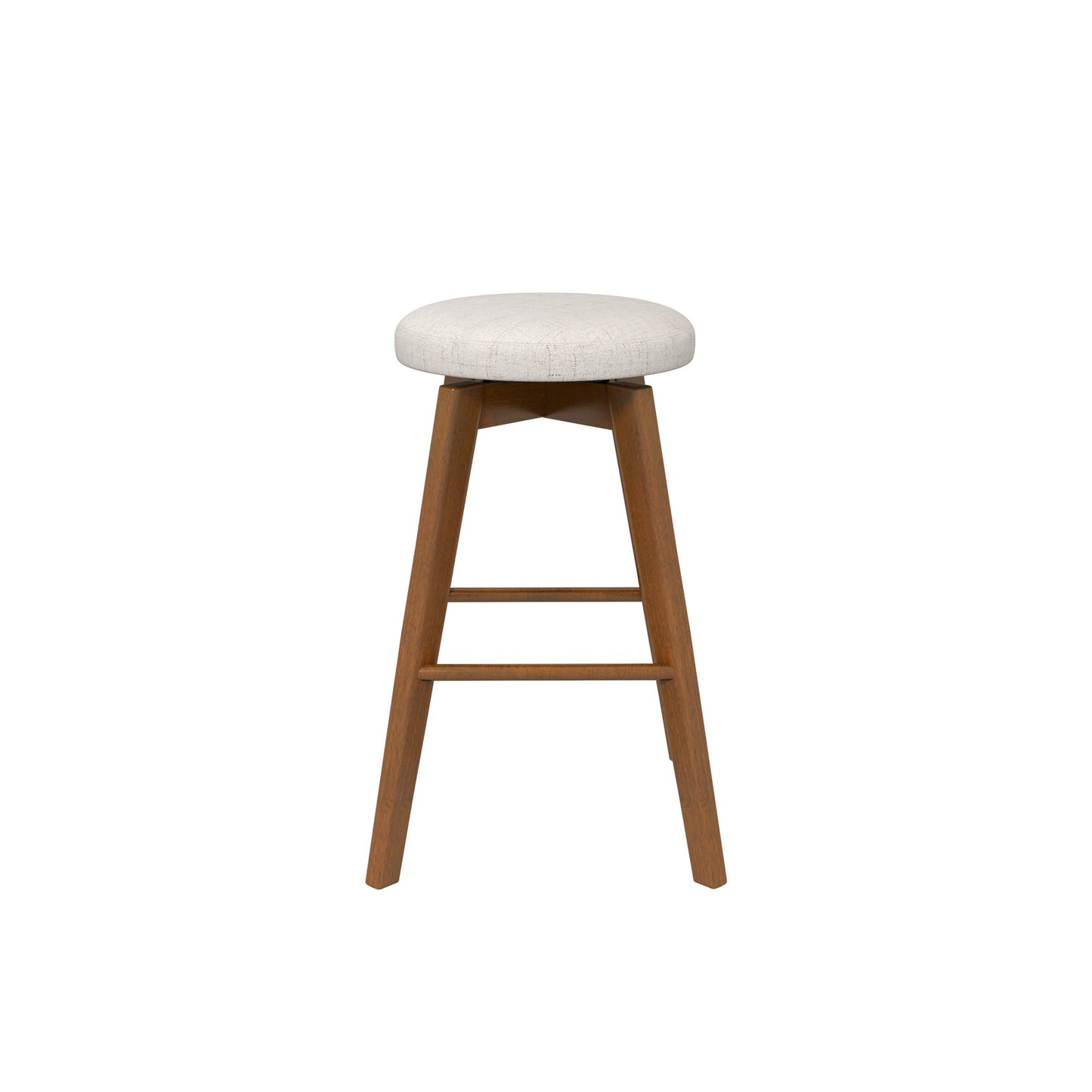 26 Inch Swivel Bar Stools Set of 2 with Backless Design and Linen Cushions