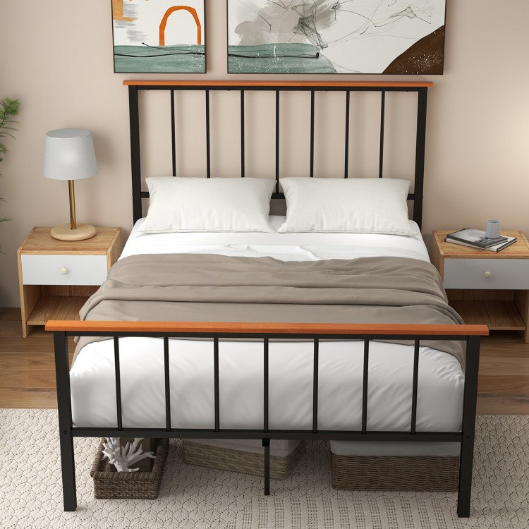 Durable Metal Bed Frame with Headboard, Footboard, and Storage Clearance – Full/Queen Size