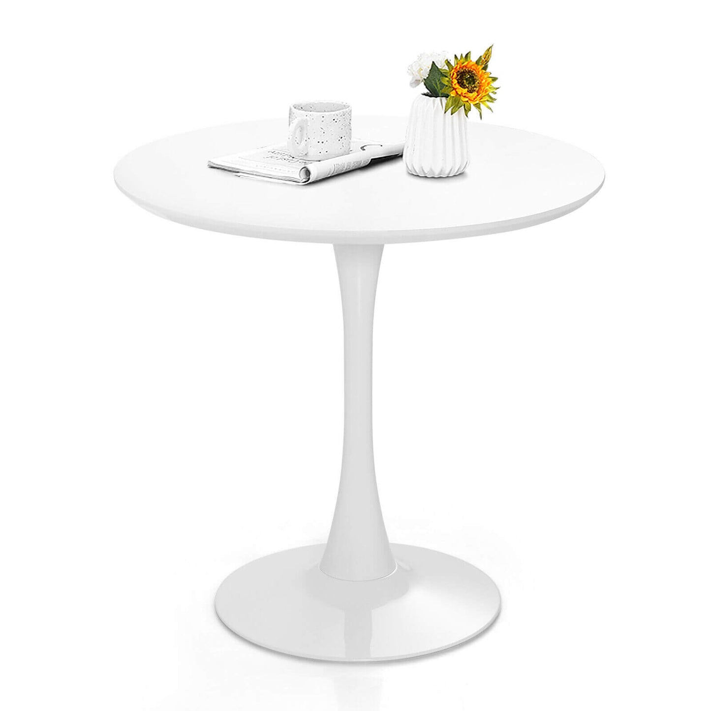 Stylish 32 Inch Round Tulip Dining Table Featuring MDF Top