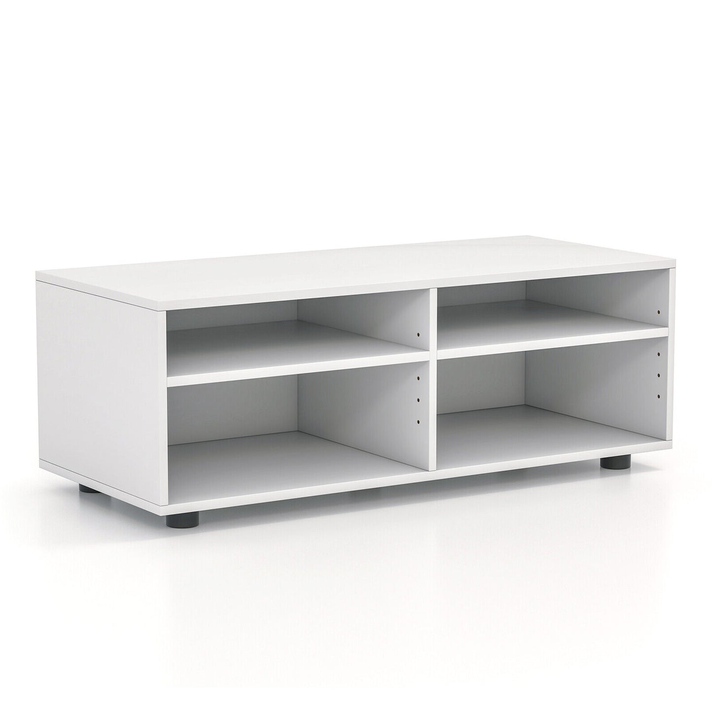 Modern 4 Cube TV Stand with Adjustable Shelves for TVs up to 45 Inches
