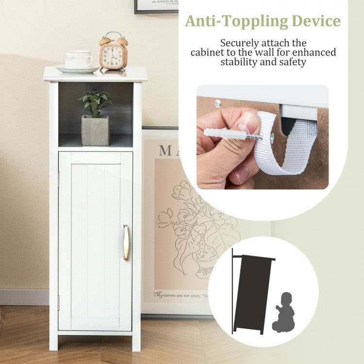 2-Tier Bathroom Storage Cabinet with Adjustable Shelves