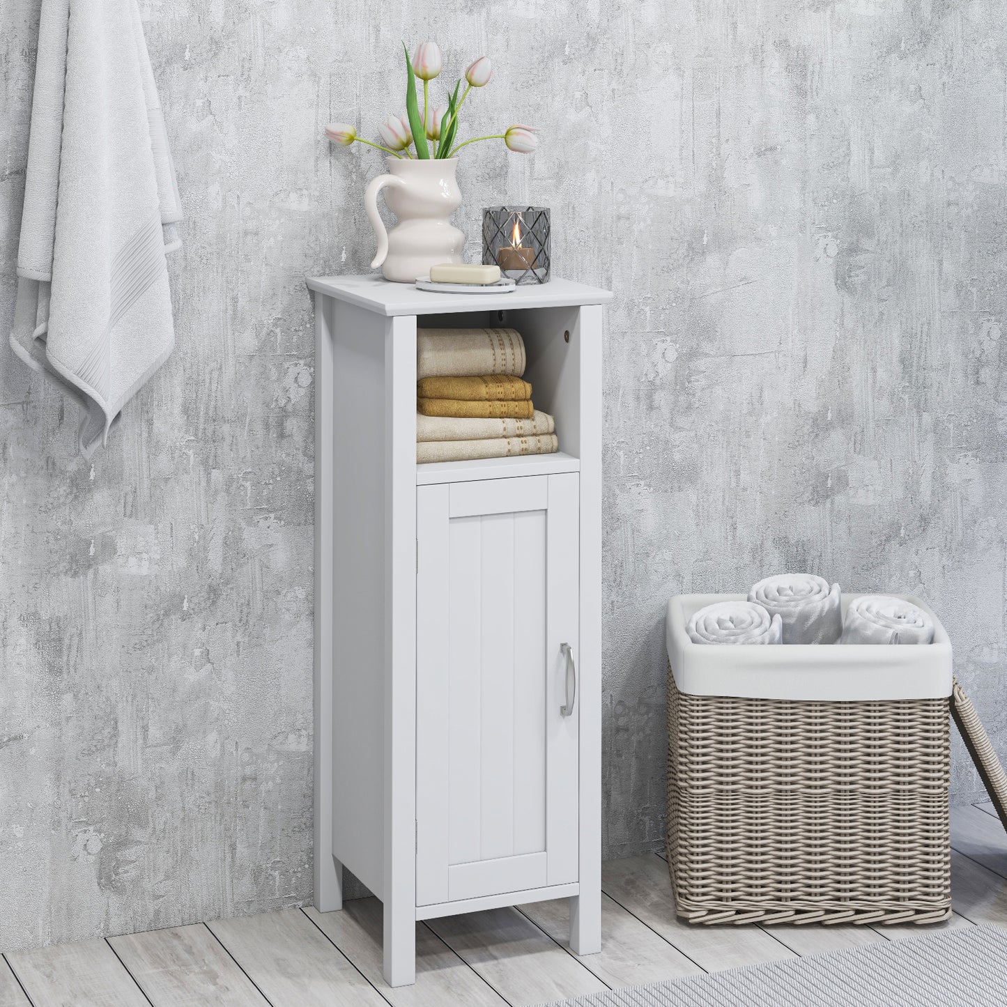 2-Tier Bathroom Storage Cabinet with Adjustable Shelves