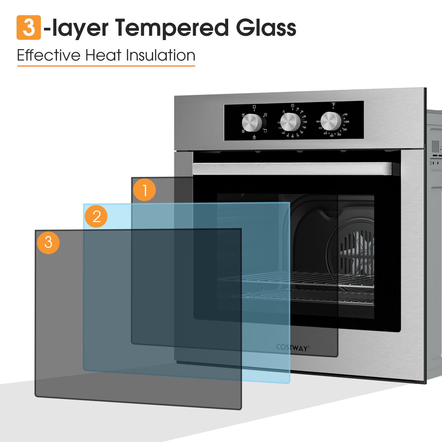 24 Inch 2.47 Cu. Ft. Single Wall Oven with 5 Cooking Functions