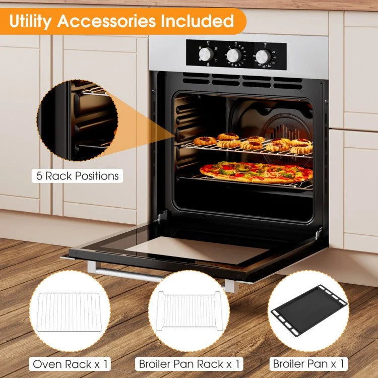 24 Inch 2.47 Cu. Ft. Single Wall Oven with 5 Cooking Functions