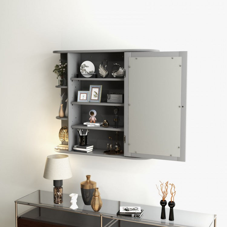 Wall-Mounted Bathroom Cabinet with Mirror, Adjustable Shelves & Ample Storage