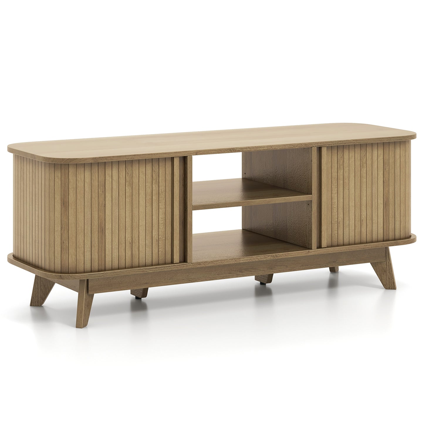 Elegant Media Console Table with Dual Sliding Doors for 55 Inch TVs