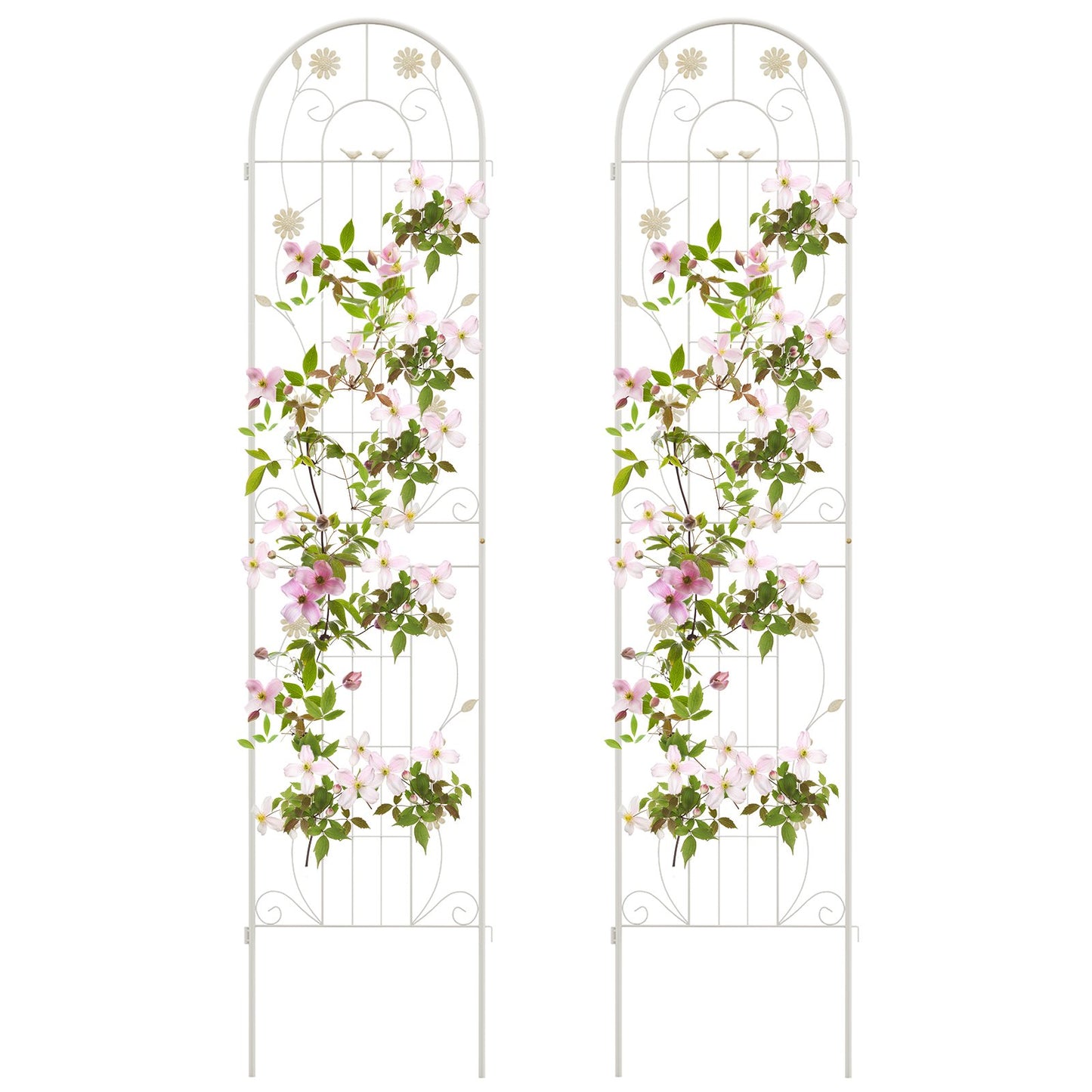 2 Pack 86.5” Metal Garden Trellis – Sturdy Support for Climbing Plants & Vines