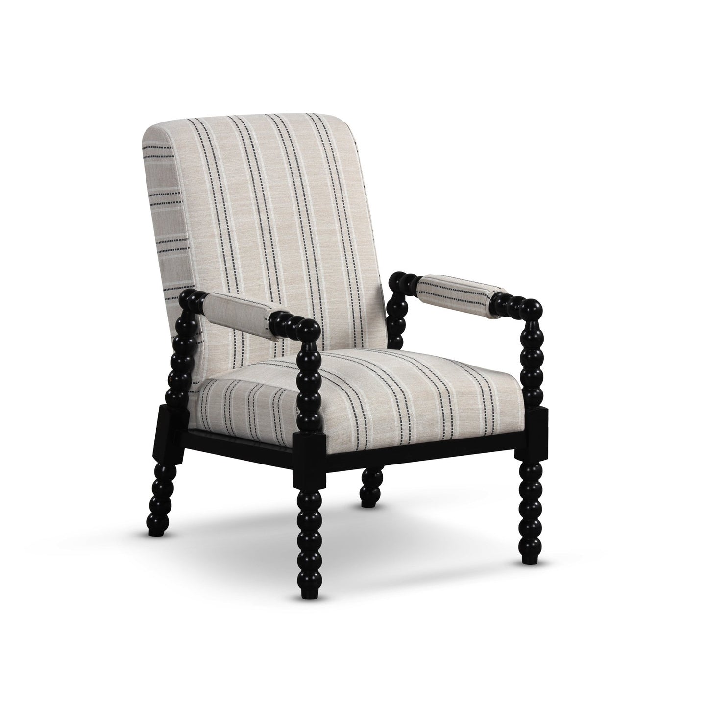 Elegant Upholstered Lounge Chair with Rubber Wood Legs and Cushioned Seat