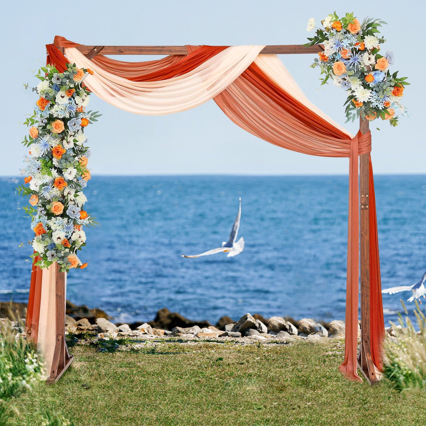 Square Wooden Wedding Arch with Multiple Decoration Options
