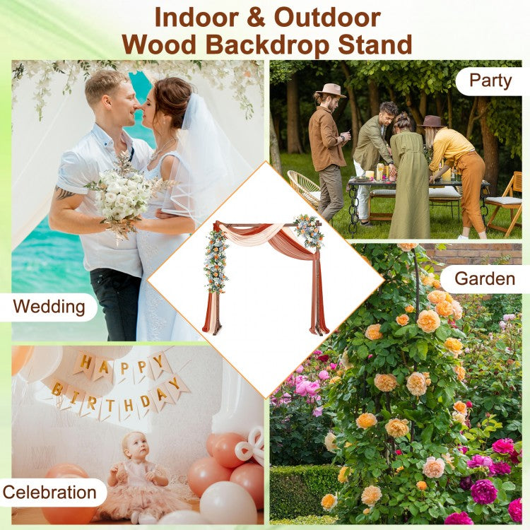 Square Wooden Wedding Arch with Multiple Decoration Options