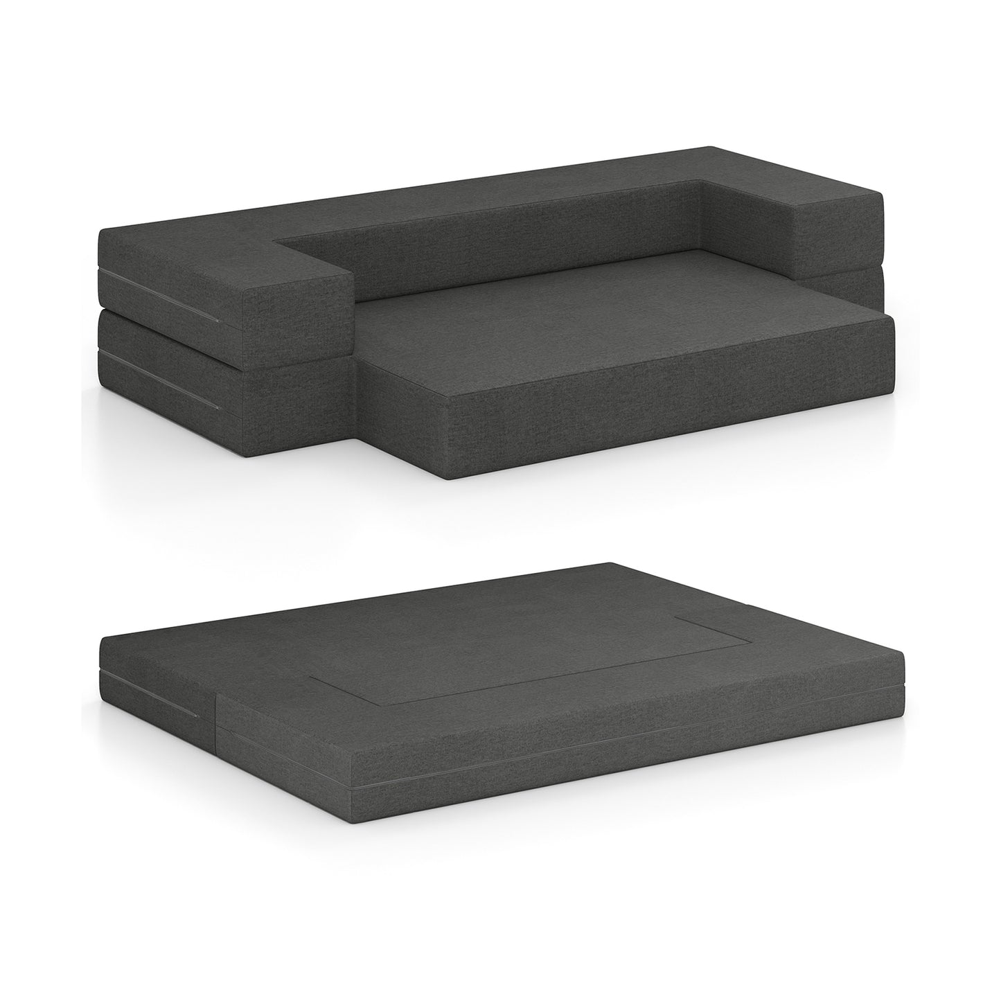 Convertible Folding Sofa Bed with Memory Foam and Washable Cover, 8 Inch Queen