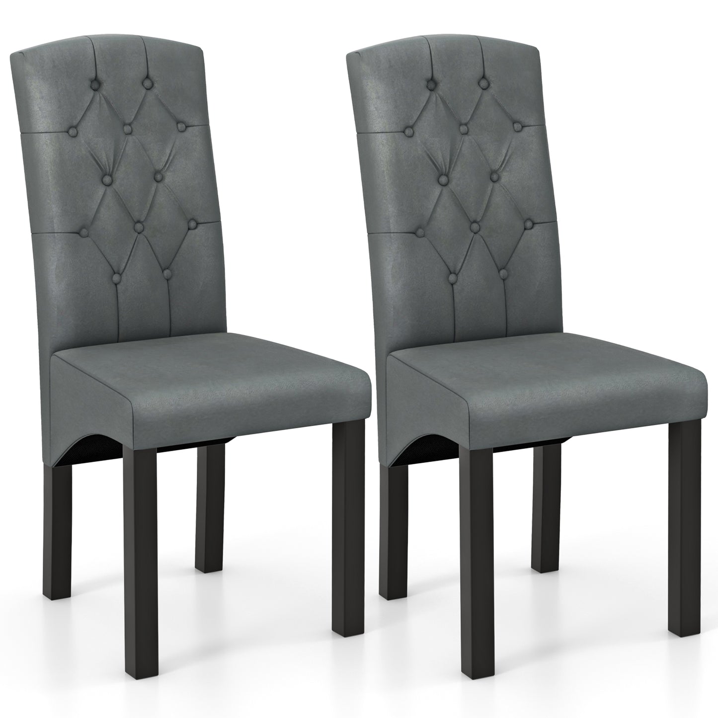 Modern Dining Chair with High Backrest and High-Density Cushion for Ultimate Comfort - Dark Grey