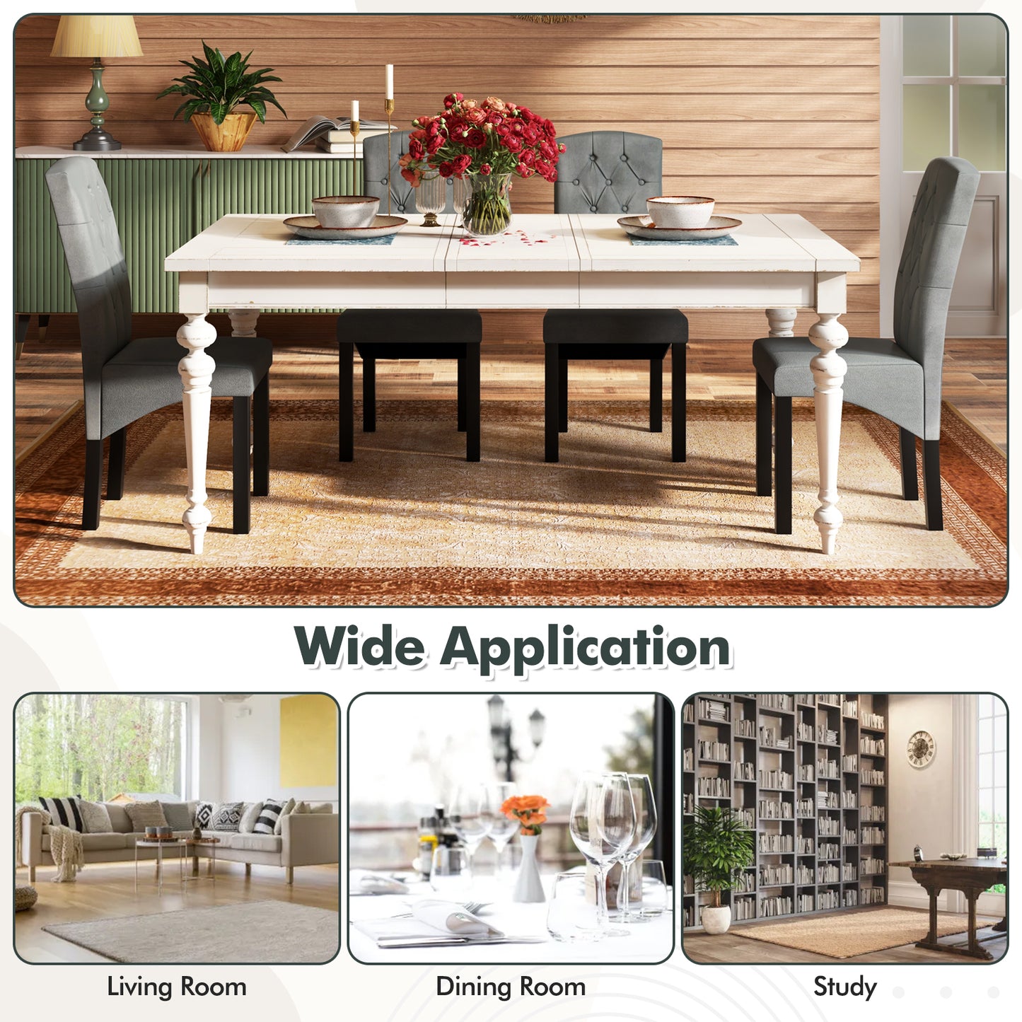 Modern Dining Chair with High Backrest and High-Density Cushion for Ultimate Comfort - Dark Grey