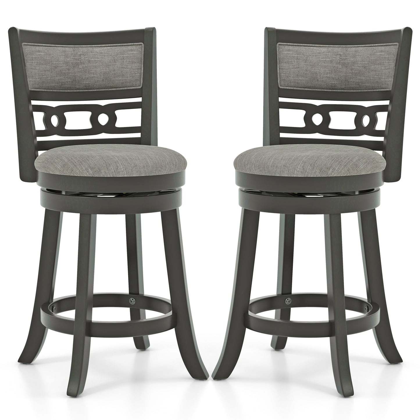 Swivel Bar Chair Set of 1 or 2 with Wooden Frame and 26" Seat Height for Pub or Kitchen