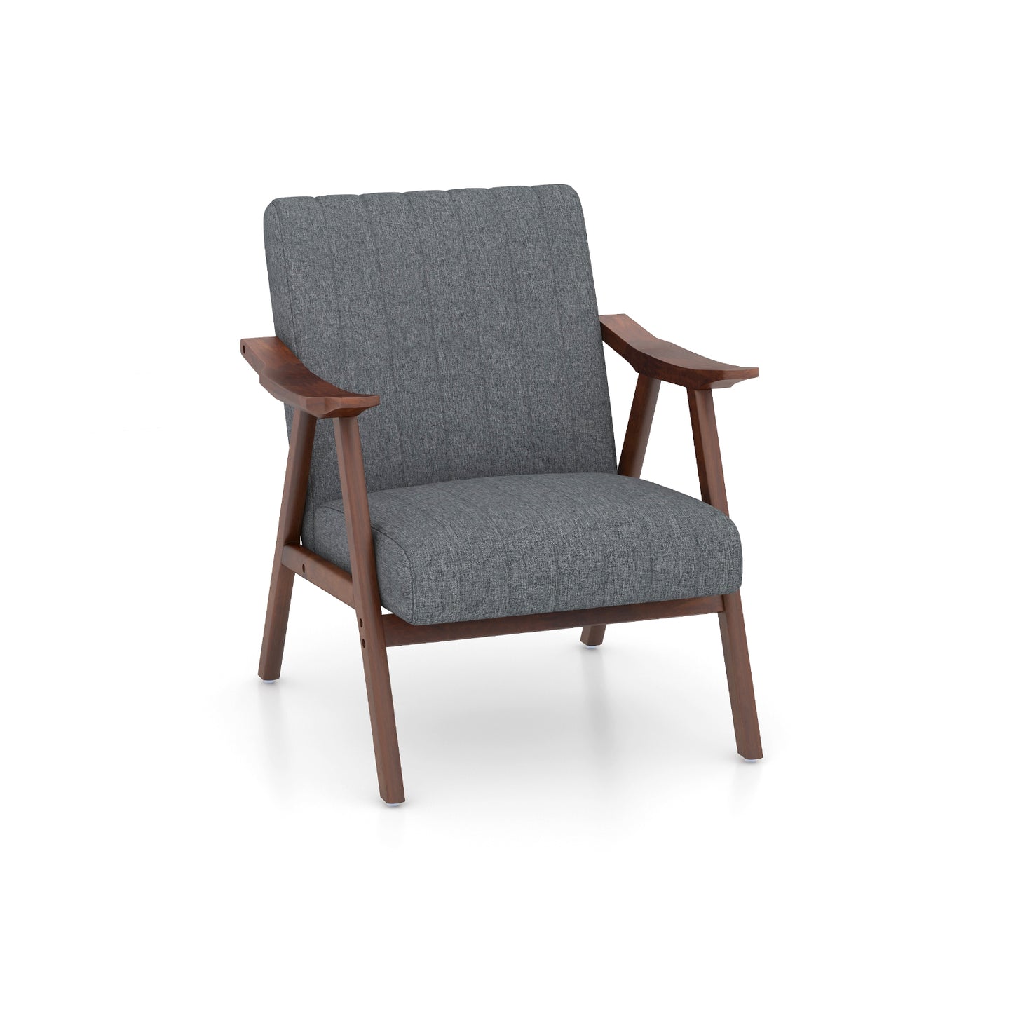 Ergonomic Lounge Armchair with Thick Cushion and Felt Pads Light Grey