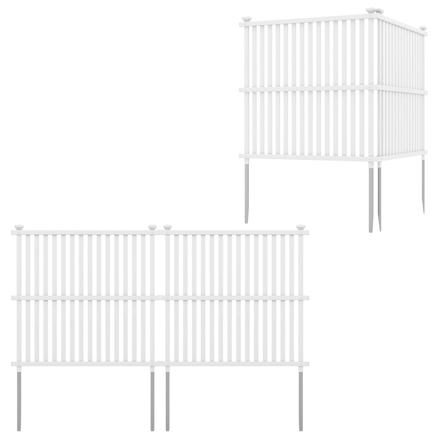 Outdoor Air Conditioner Privacy Fence Panel with Metal Stakes for Enhanced Stability