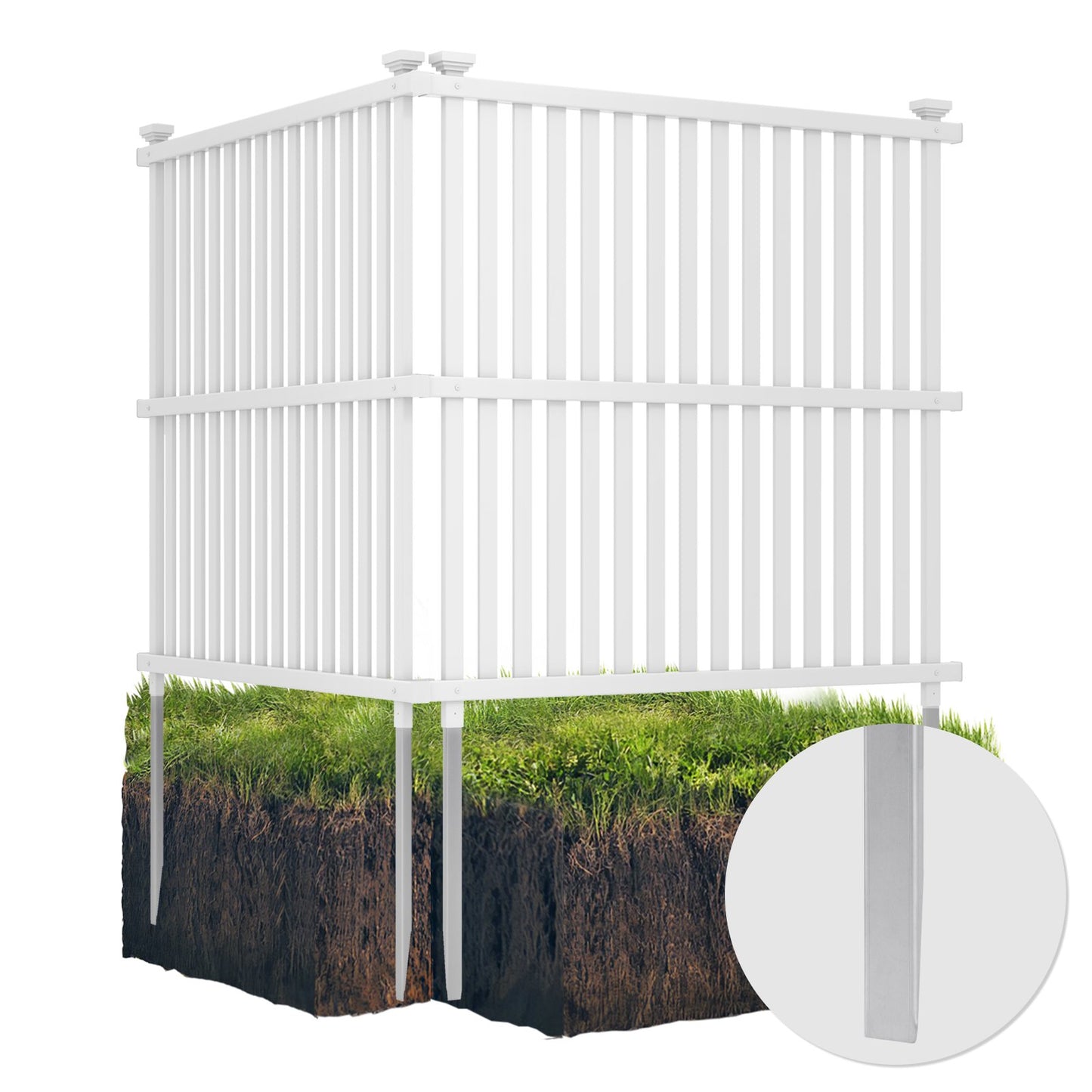 Outdoor Air Conditioner Privacy Fence Panel with Metal Stakes for Enhanced Stability