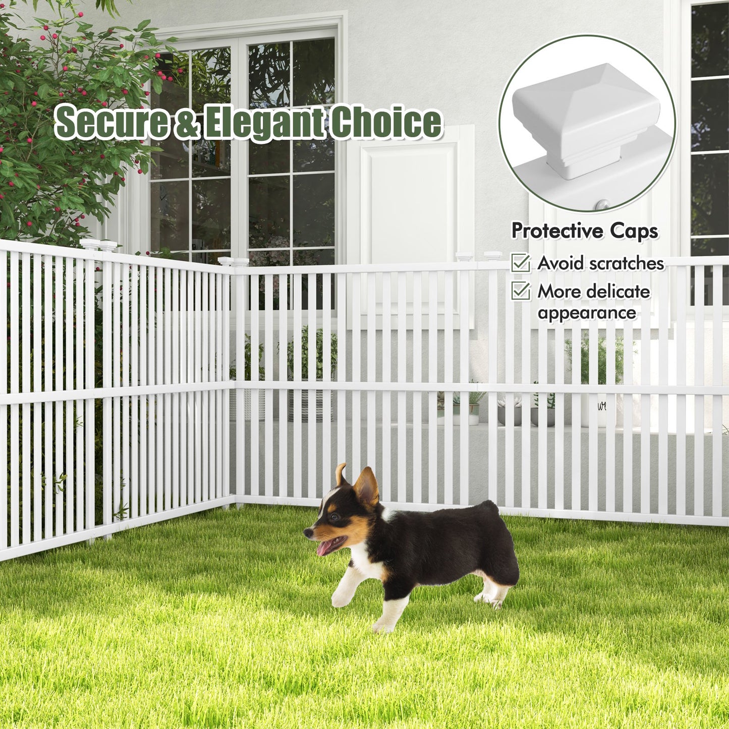 Outdoor Air Conditioner Privacy Fence Panel with Metal Stakes for Enhanced Stability