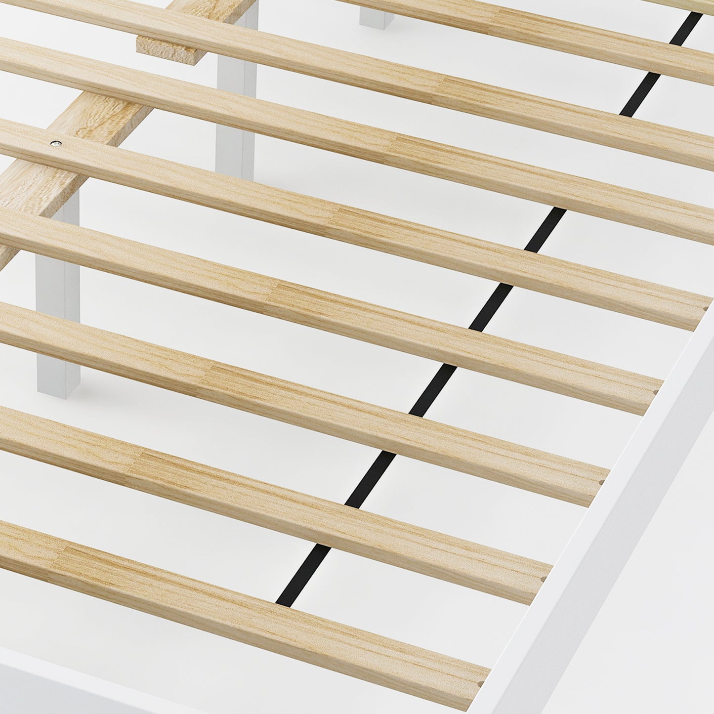 Wooden Bed Frame with Headboard and Wooden Slats Support – Queen