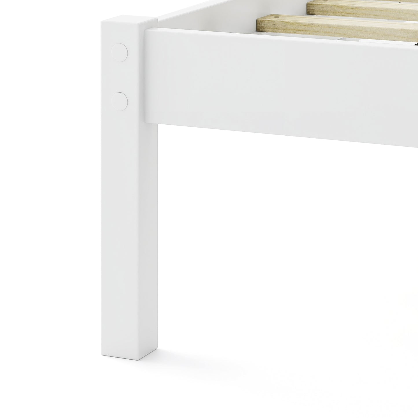 Wooden Bed Frame with Headboard and Wooden Slats Support – Queen