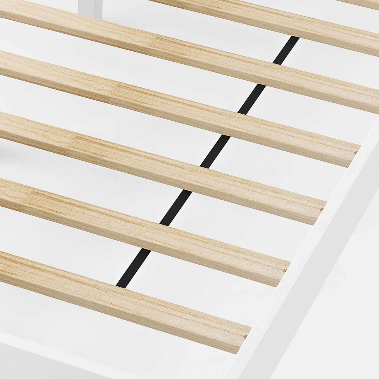 Wooden Bed Frame with Headboard and Wooden Slats Support – Twin