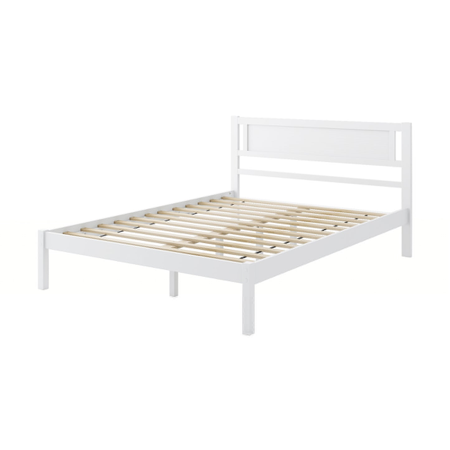 Wooden Bed Frame with Headboard and Wooden Slats Support – Full