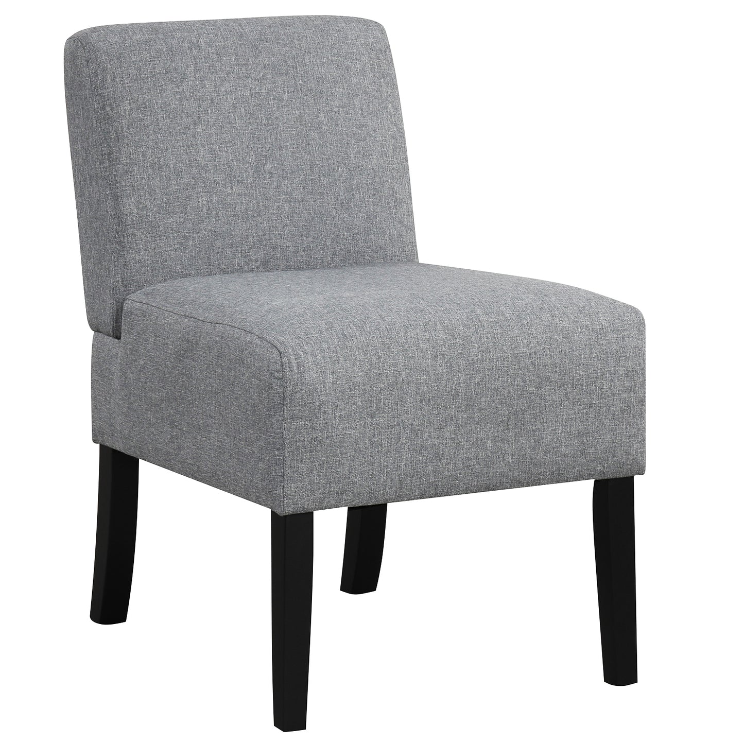 Modern Upholstered Accent Chair with Rubber Wood Legs for Living Room - Grey