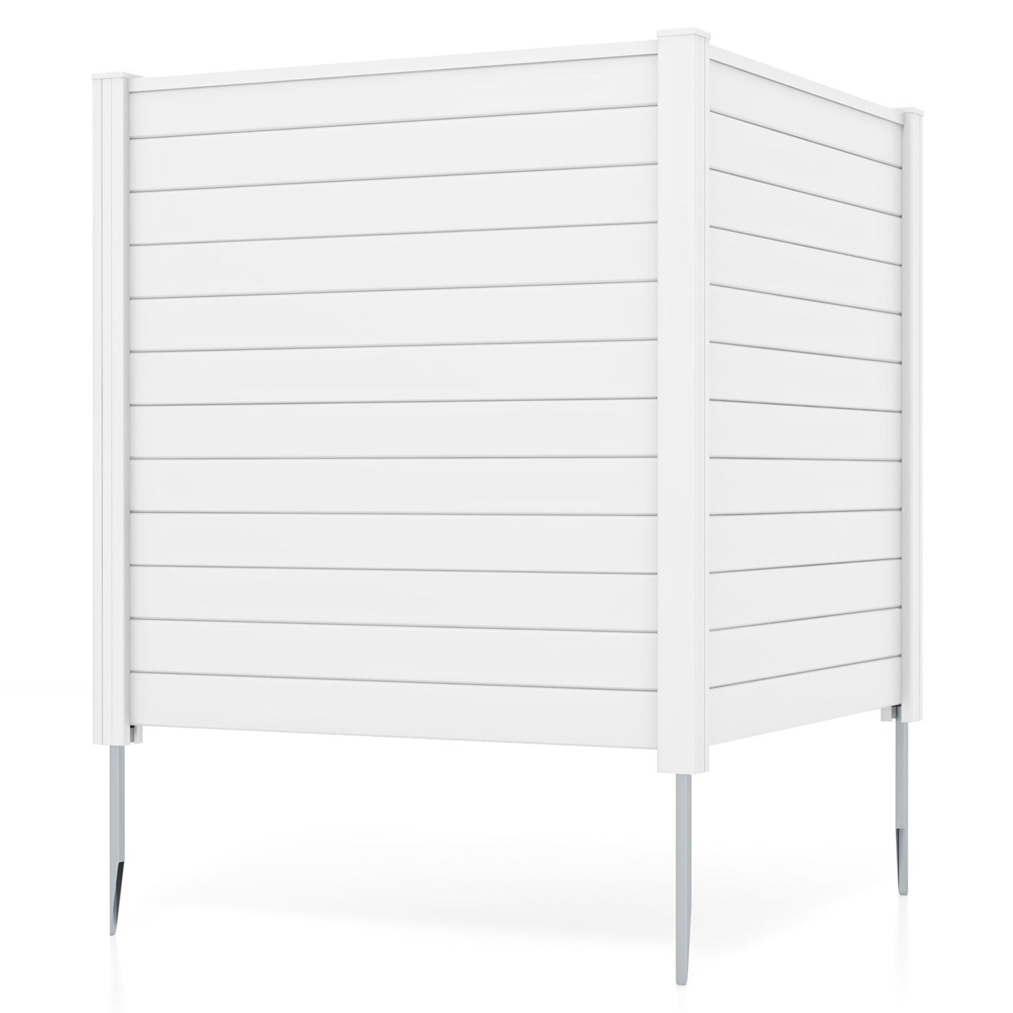 Freestanding 48 x 48 Inch Outdoor Privacy Fence for Air Conditioner with Metal Ground Stakes