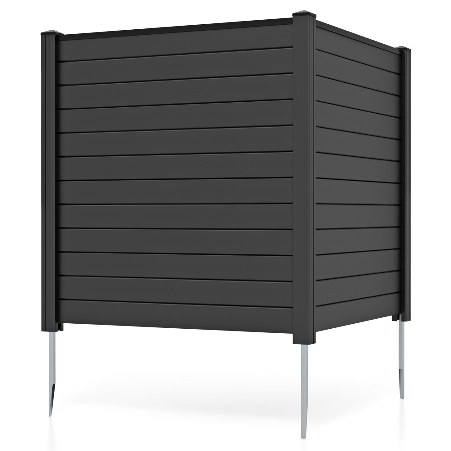 Freestanding 48 x 48 Inch Outdoor Privacy Fence for Air Conditioner with Metal Ground Stakes