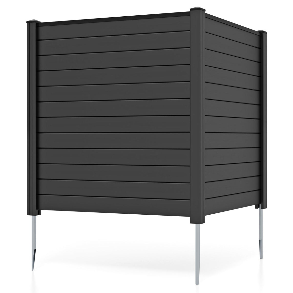 Freestanding 48 x 48 Inch Outdoor Privacy Fence for Air Conditioner with Metal Ground Stakes
