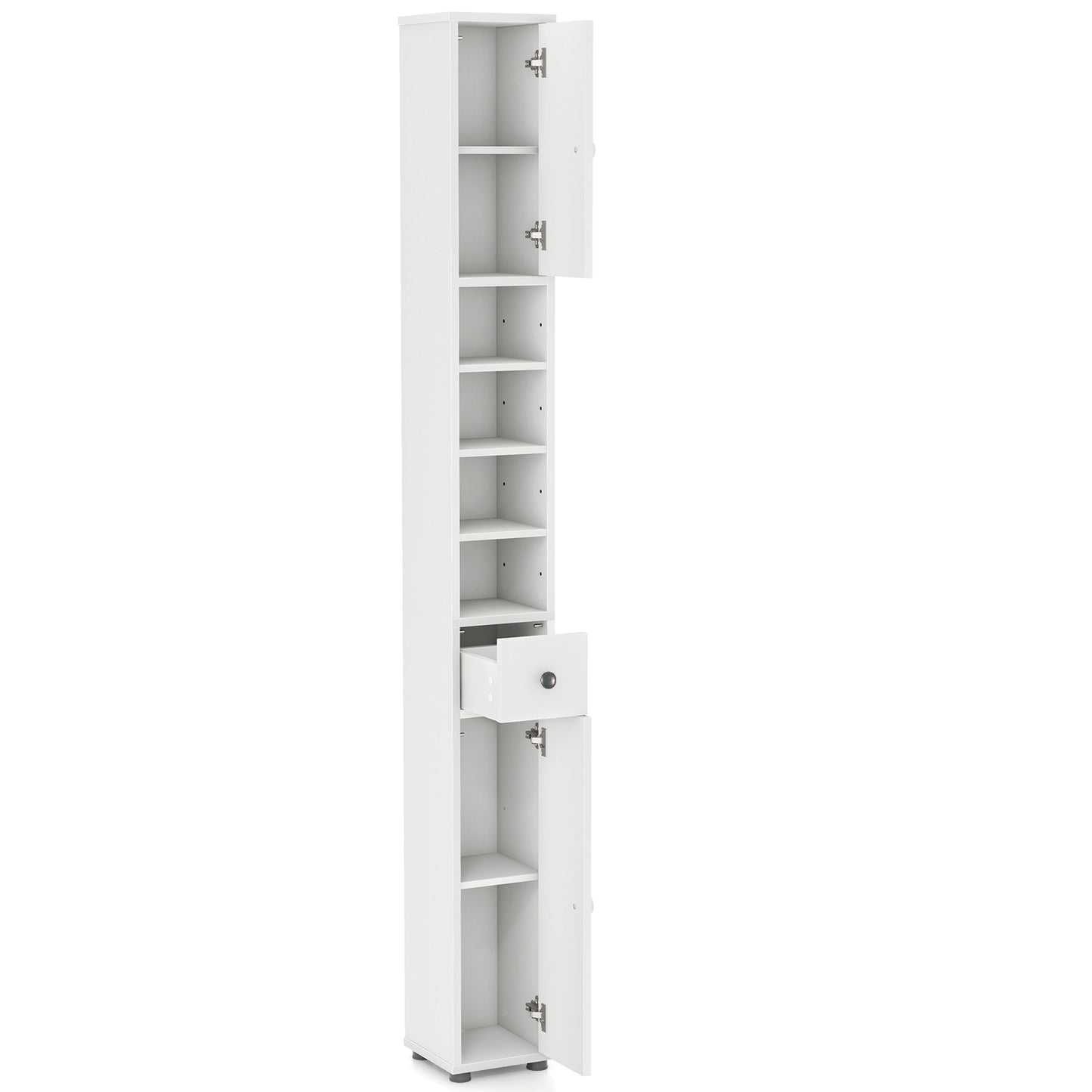 71 Inch Tall Freestanding Storage Cabinet with Adjustable Shelves and Anti-Tipping Device