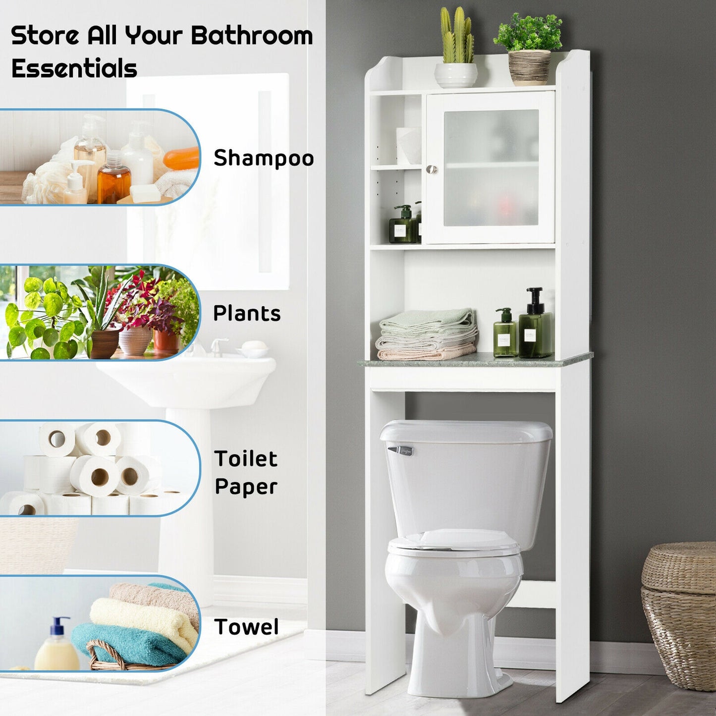 Compact Over-the-Toilet Storage Cabinet