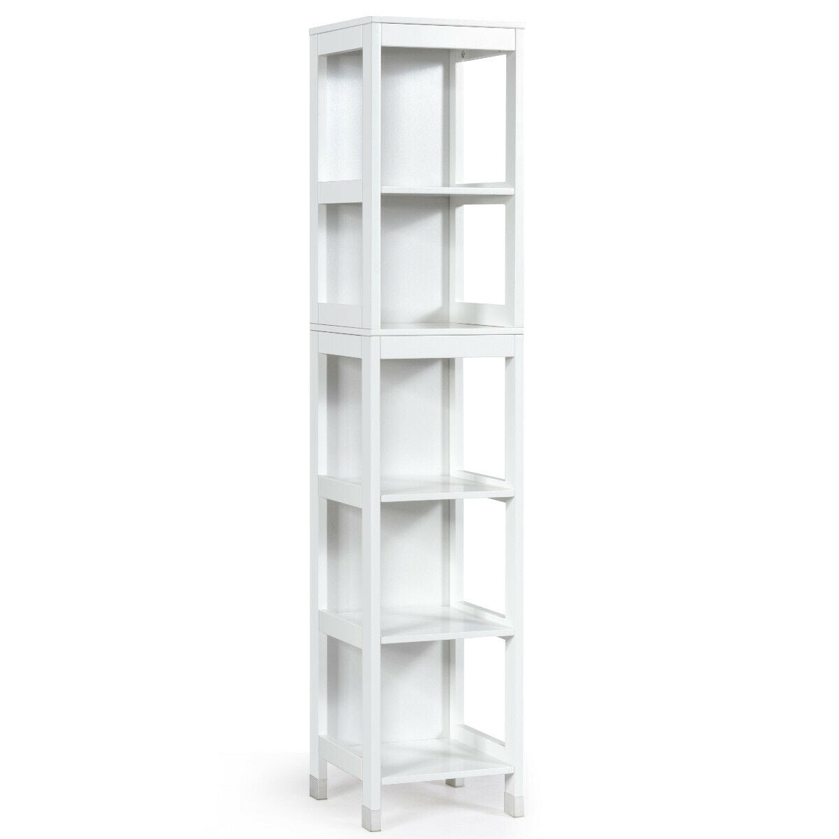 5 Tier Bathroom Storage Cabinet with 2 Drawers and Multifunctional Design