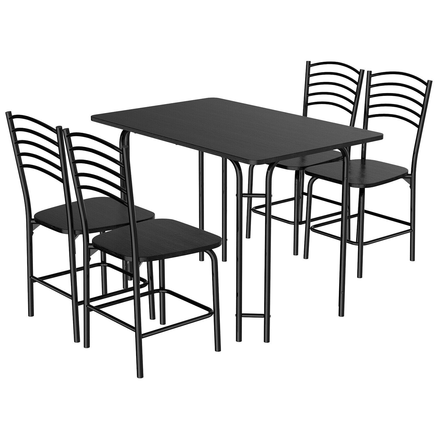 Elegant 5-Piece Solid Wood Rectangular Dining Table and Chair Set
