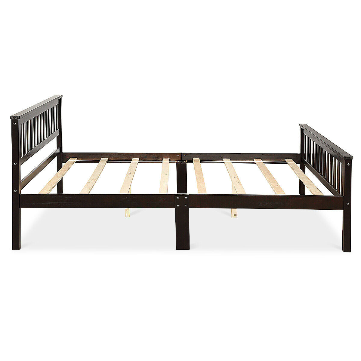 Premium Solid Wood Platform Bed with Elegant Headboard and Footboard - Queen Size