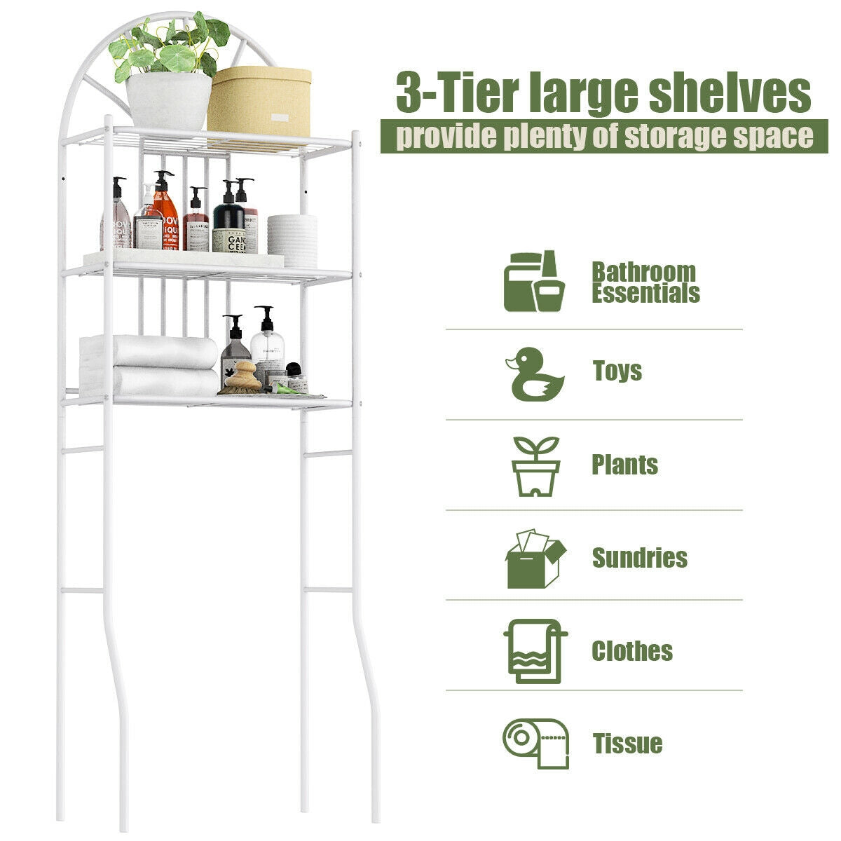 3 Tier Bathroom Towel Storage Rack