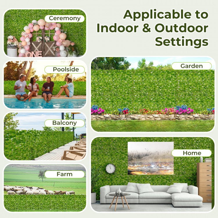 120 x 40 Inch Artificial Ivy Privacy Fence – Lifelike Faux Ivy Vines for Indoor & Outdoor Use
