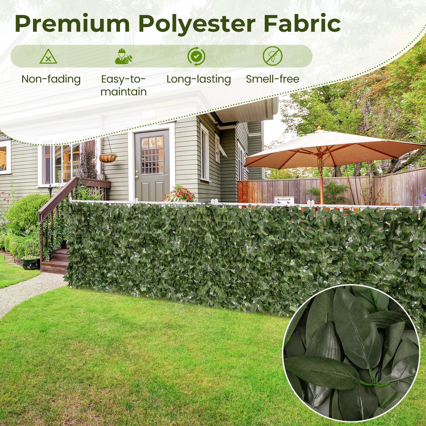 Premium Artificial Lily Leaf Privacy Screen for Garden, Balcony & Outdoor Spaces