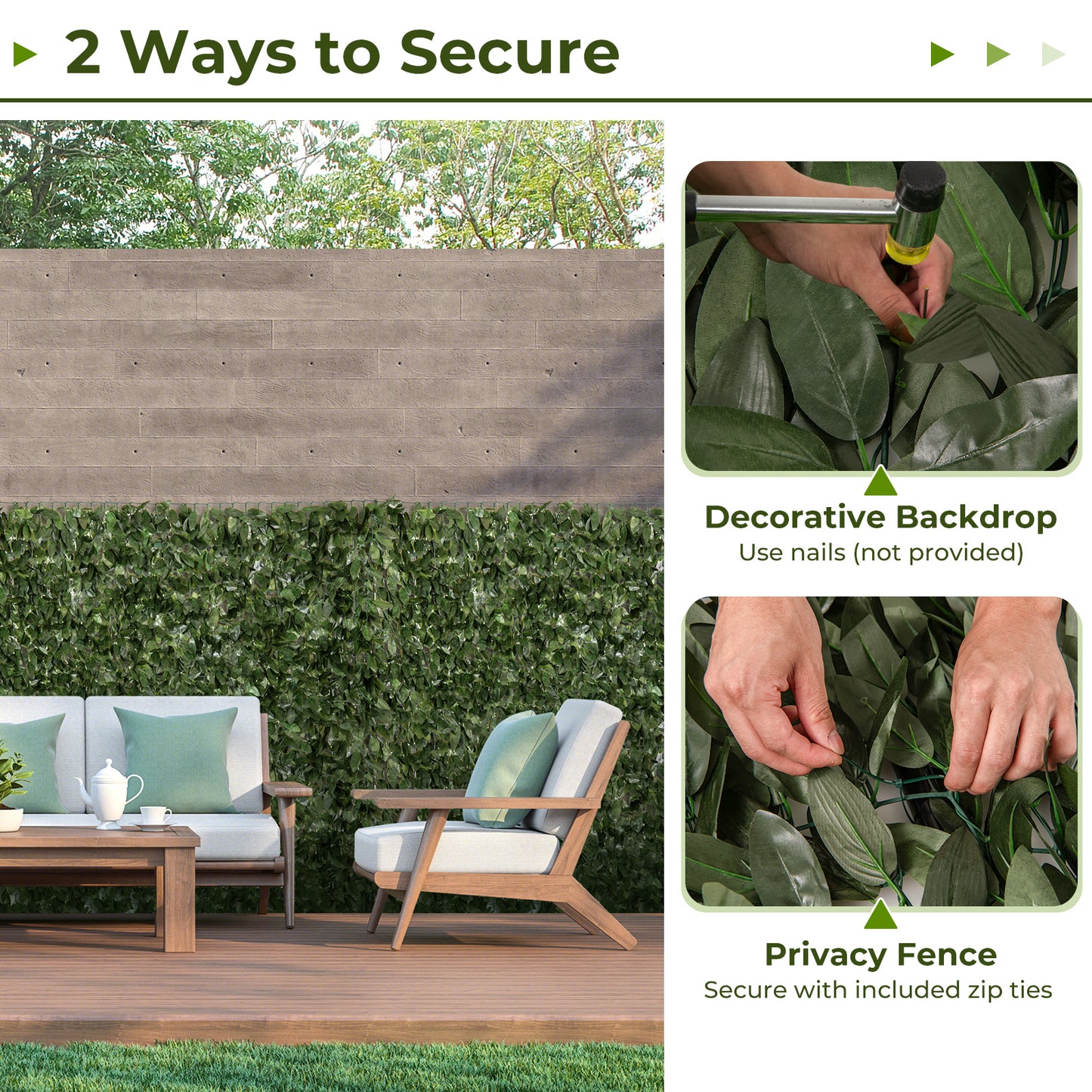 Premium Artificial Lily Leaf Privacy Screen for Garden, Balcony & Outdoor Spaces