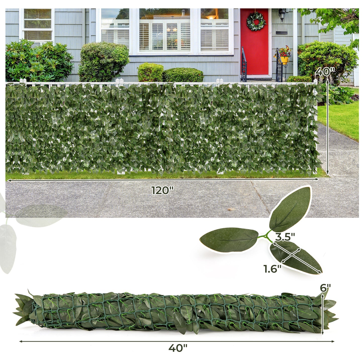 Premium Artificial Lily Leaf Privacy Screen for Garden, Balcony & Outdoor Spaces